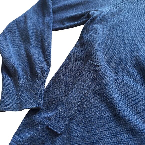 Banana Republic Full Zip Cardigan Knit sweater Men Sz XL Royal Blue Grandpacore - Picture 5 of 16